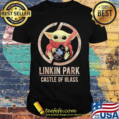Star wars baby yoda hug guitar linkin park castle of glass shirt