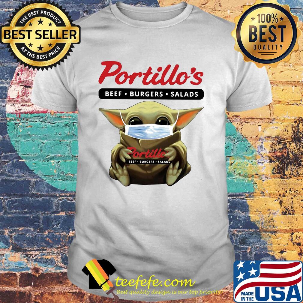 Star wars baby yoda hug portillo’s beef burgers salads mask covid-19 shirt