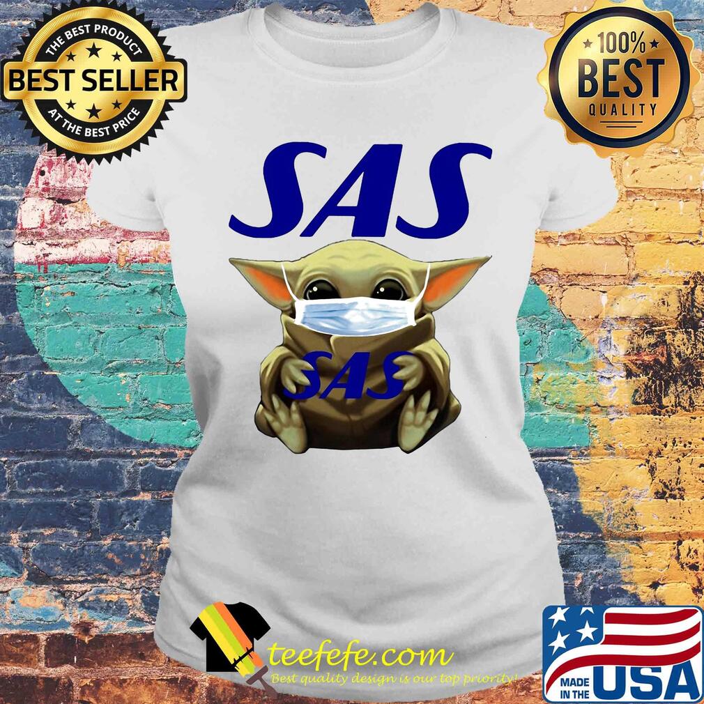 Star wars baby yoda hug scandinavian airlines logo mask covid-19 s Laides tee Star wars baby yoda hug scandinavian airlines logo mask covid-19 s Laides tee