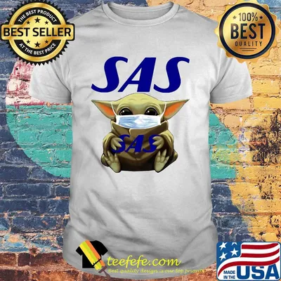Star wars baby yoda hug scandinavian airlines logo mask covid-19 shirt