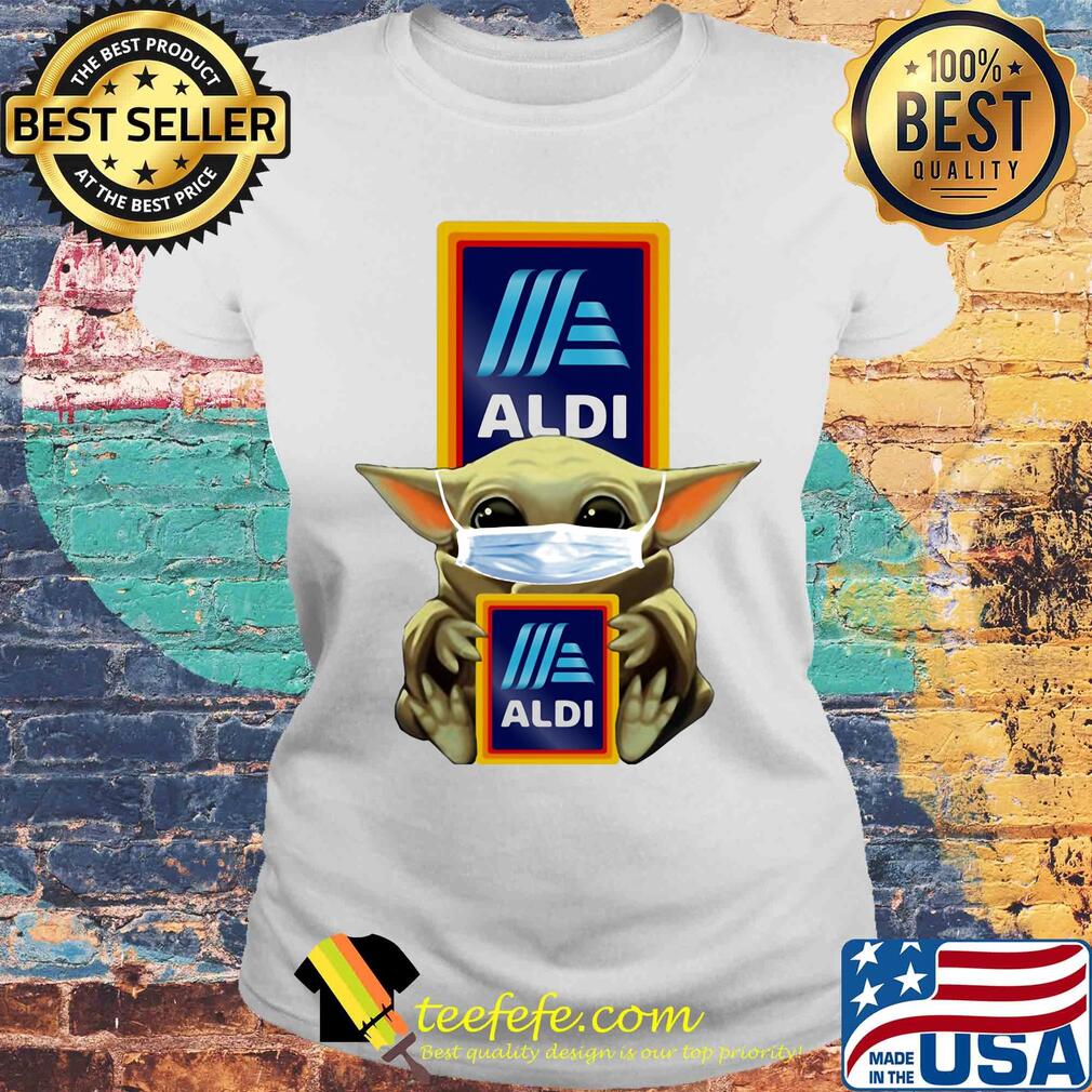 Star wars baby yoda mask hug aldi s Laides tee Star wars baby yoda mask hug aldi s Laides tee