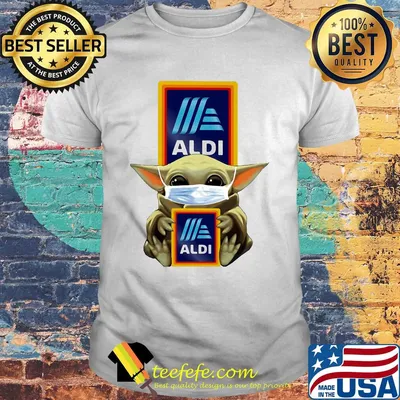 Star wars baby yoda mask hug aldi shirt