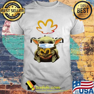 Star wars baby yoda mask hug natura shirt