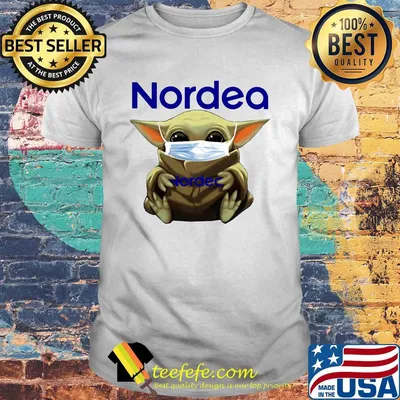 Star wars baby yoda mask hug nordea shirt