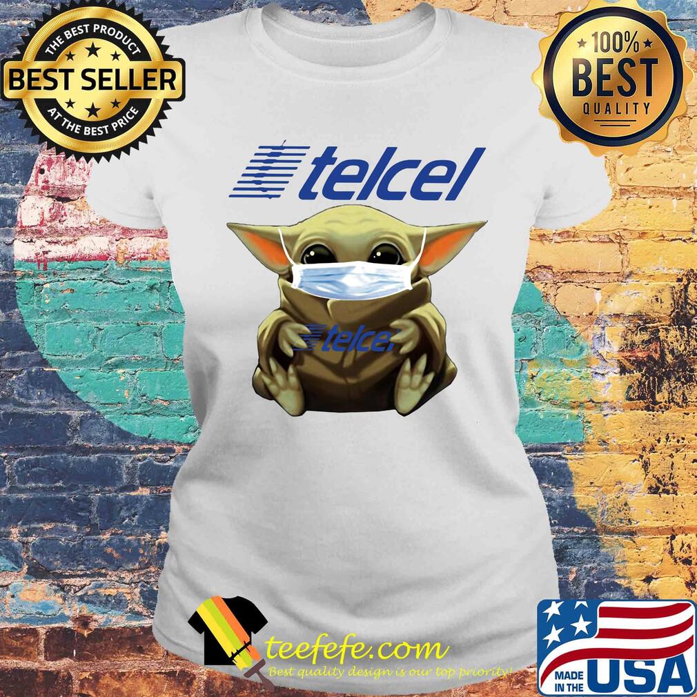 Star wars baby yoda mask hug telcel s Laides tee Star wars baby yoda mask hug telcel s Laides tee