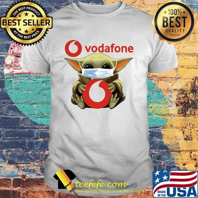 Star wars baby yoda mask hug vodafone shirt