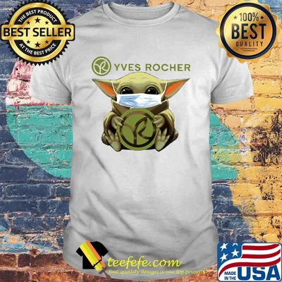 Star wars baby yoda mask hug yves rocher shirt