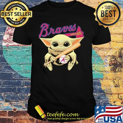 Star wars baby yoda play baseball atlanta braves shirt
