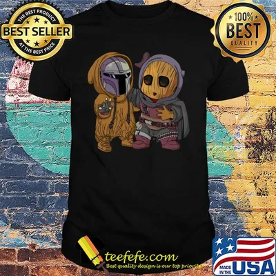 Star wars darth vader and baby groot cartoon shirt