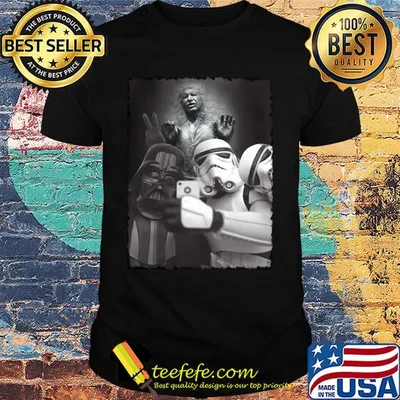 Star wars darth vader and stormtroopers selfie han solo frozen carbonite shirt