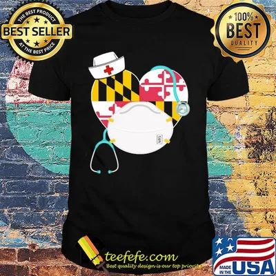 State Symbol of Maryland nurse S6N heart mask shirt
