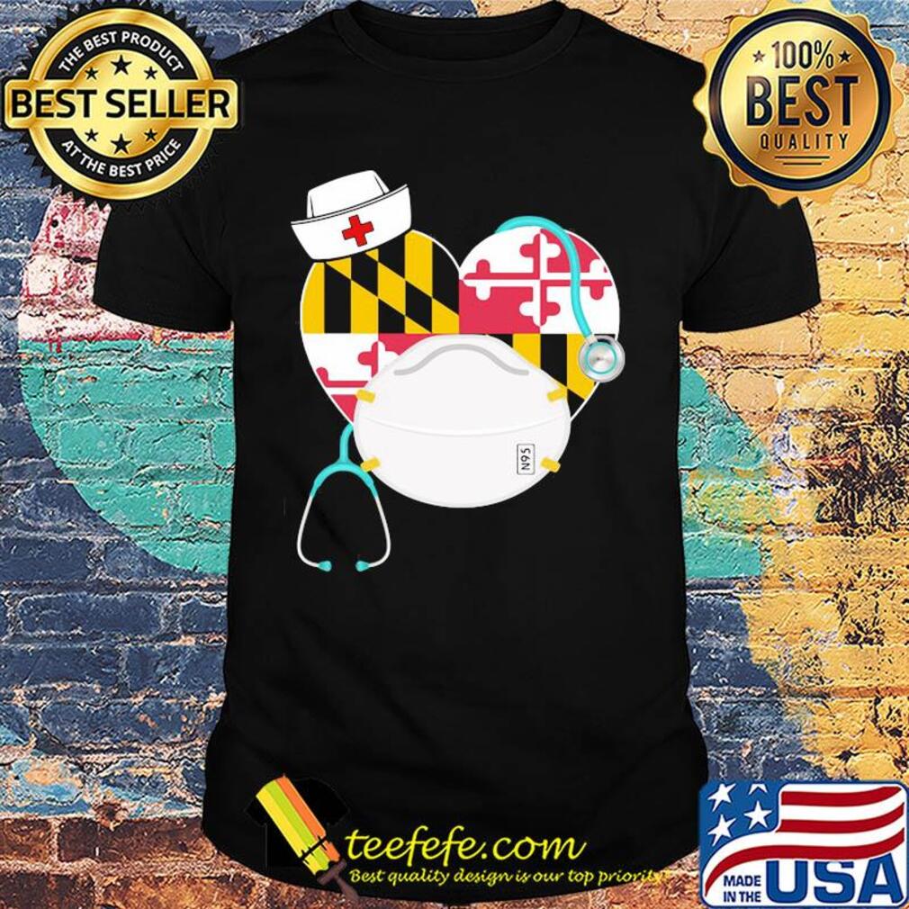 State Symbol of Maryland nurse S6N heart mask shirt