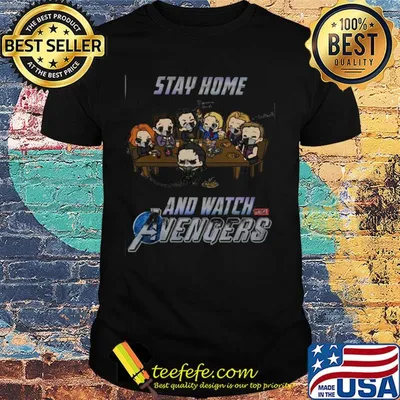 Stay home and watch avengers characters chibi mask shirt