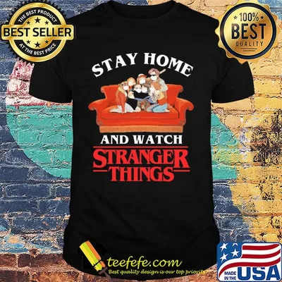 Stay home and watch stranger things mask covid-19 shirt