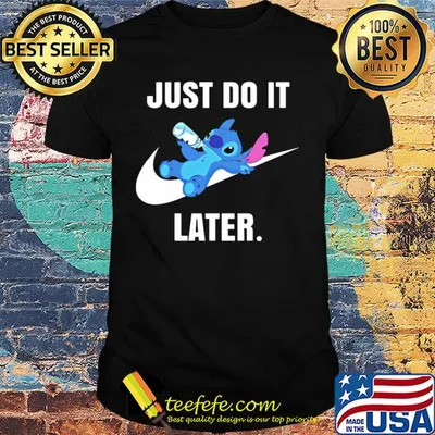 Stitch drinking milk nike just do it later shirt