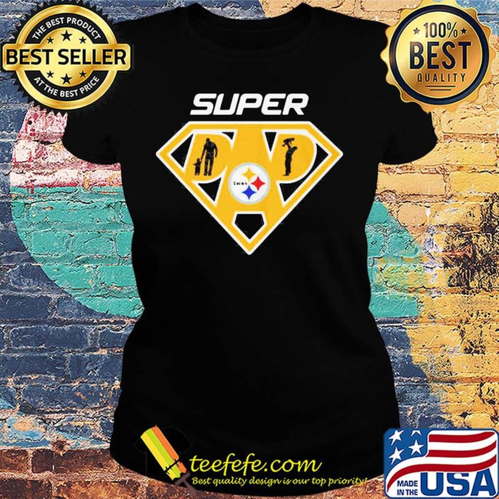 Super hero dad pittsburgh steelers football logo happy father’s day s Ladies tee Super hero dad pittsburgh steelers football logo happy father’s day s Ladies tee