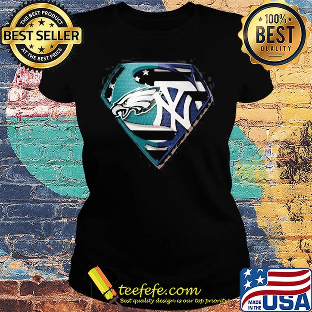 Superhero philadelphia eagles and new york yankees diamond american flag independence day s Ladies tee Superhero philadelphia eagles and new york yankees diamond american flag independence day s Ladies tee