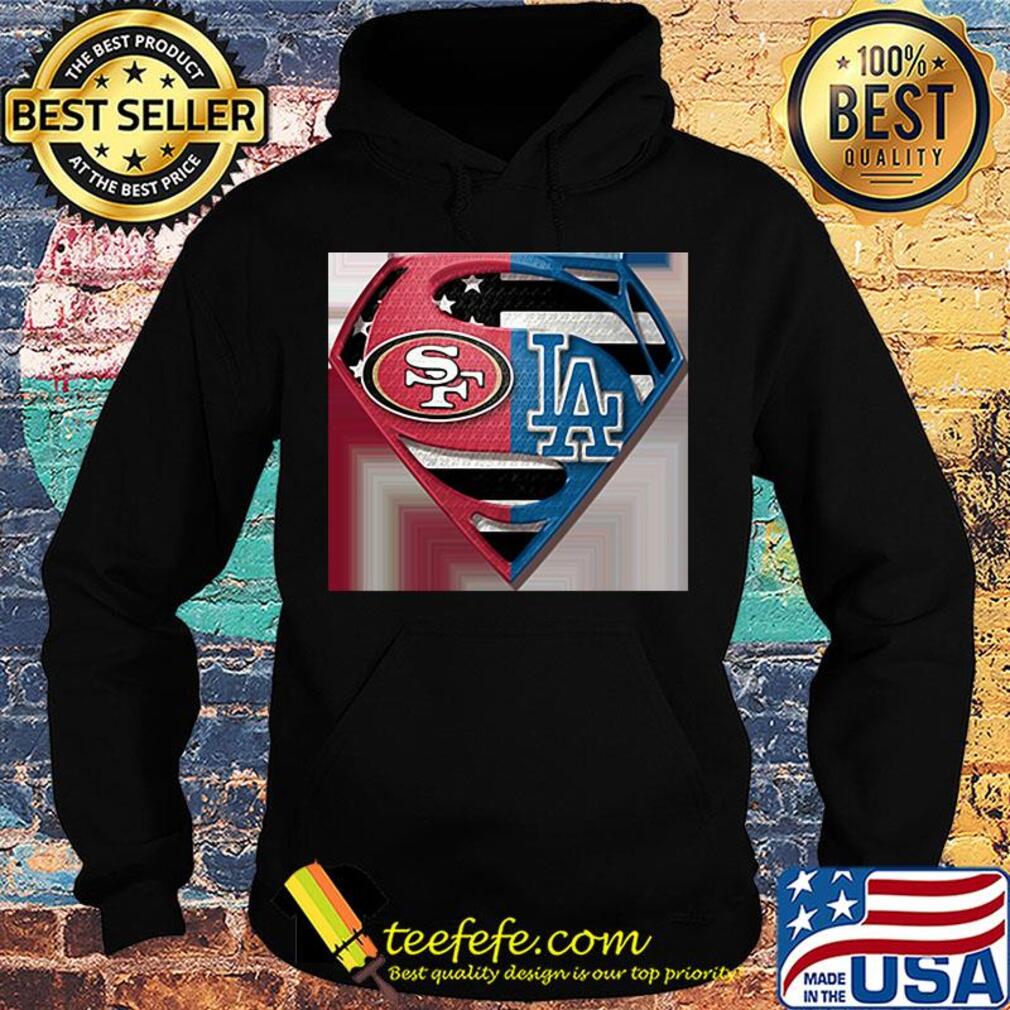 Superhero san francisco 49ers and los angeles dodgers diamond american flag independence day s Hoodie Superhero san francisco 49ers and los angeles dodgers diamond american flag independence day s Hoodie