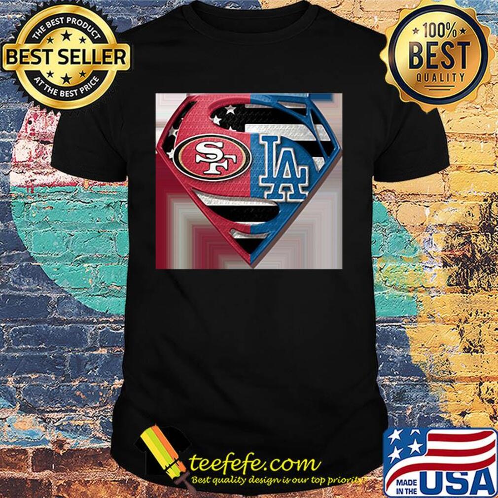 Superhero san francisco 49ers and los angeles dodgers diamond american flag independence day shirt Superhero san francisco 49ers and los angeles dodgers diamond american flag independence day shirt