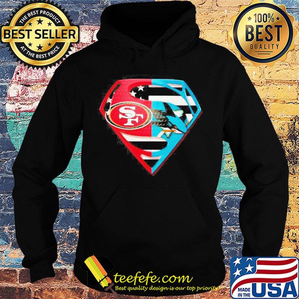 Superhero san francisco 49ers and san jose shark diamond american flag independence day s Hoodie Superhero san francisco 49ers and san jose shark diamond american flag independence day s Hoodie