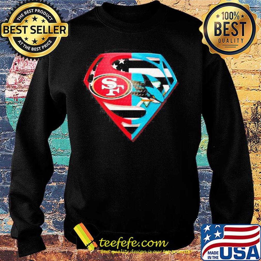 Superhero san francisco 49ers and san jose shark diamond american flag independence day s Sweater Superhero san francisco 49ers and san jose shark diamond american flag independence day s Sweater