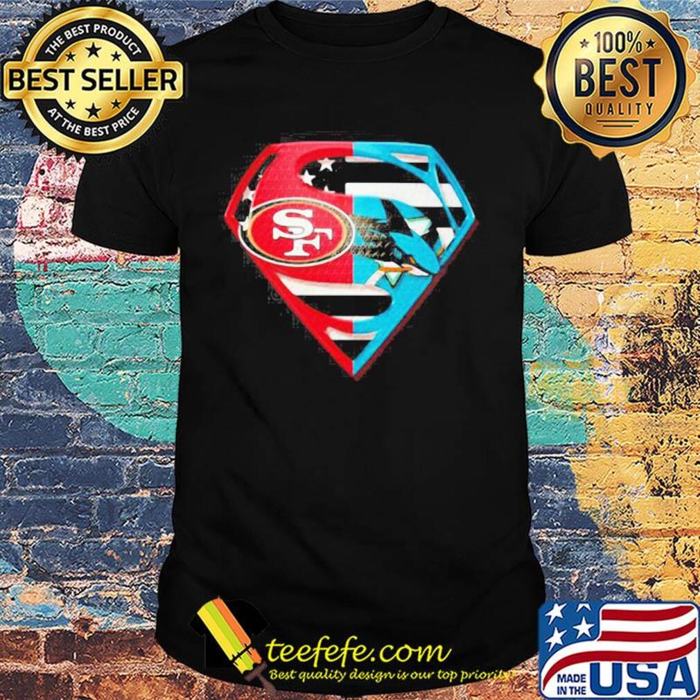 Superhero san francisco 49ers and san jose shark diamond american flag independence day shirt Superhero san francisco 49ers and san jose shark diamond american flag independence day shirt