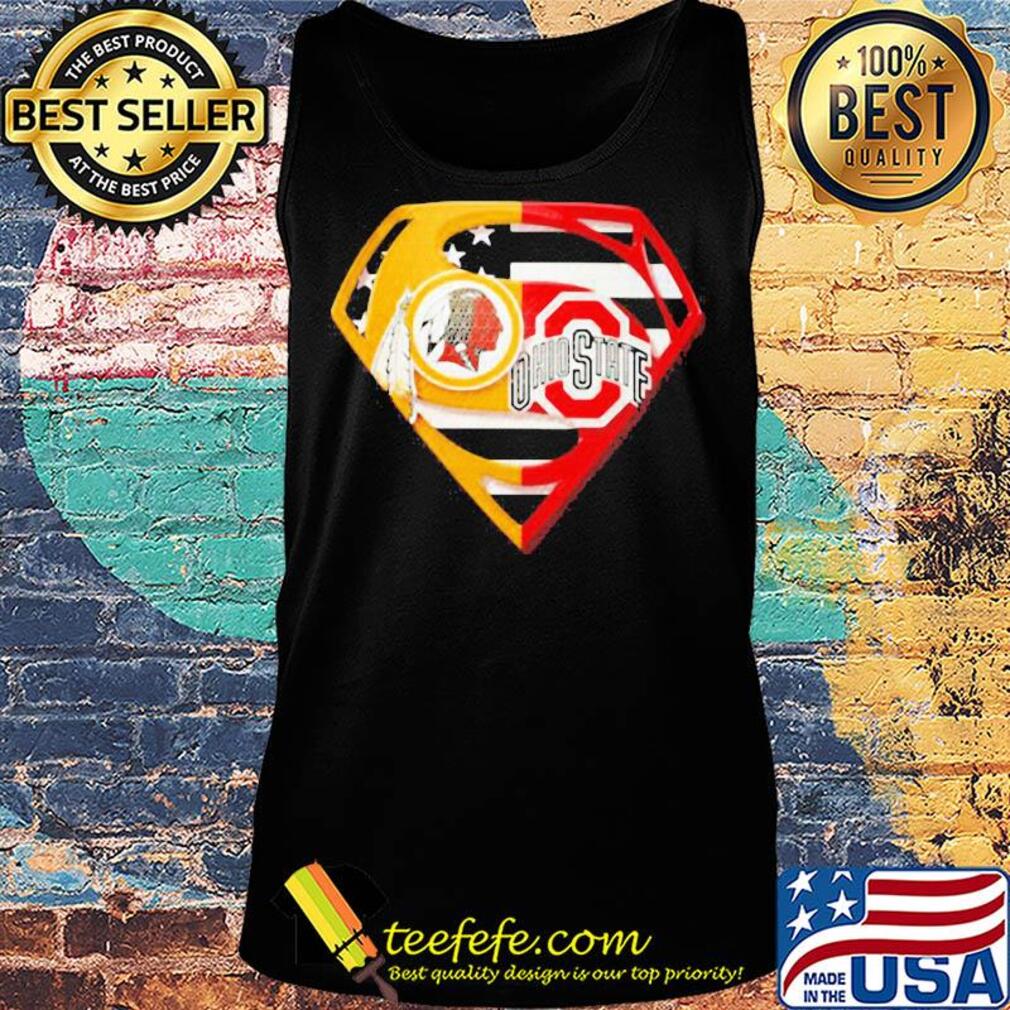 Superhero washington redskins and ohio state buckeyes diamond american flag s Tank top Superhero washington redskins and ohio state buckeyes diamond american flag s Tank top