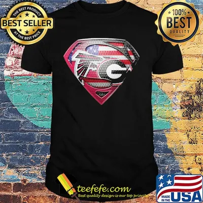 Superman atlanta falconsand and georgia bulldogs american flag independence day shirt