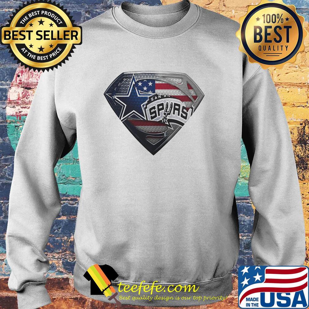 Superman dallas cowboys vs san antonio spurs american flag independence day s Sweater Superman dallas cowboys vs san antonio spurs american flag independence day s Sweater