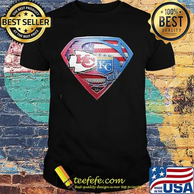 Superman kansas city chiefs and kansas city royals american flag independence day shirt