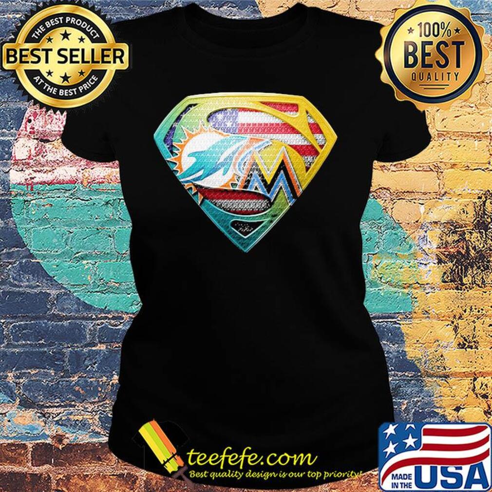 Superman miami dolphins american flag independence day s Ladies tee Superman miami dolphins american flag independence day s Ladies tee