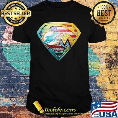 Superman miami dolphins american flag independence day shirt
