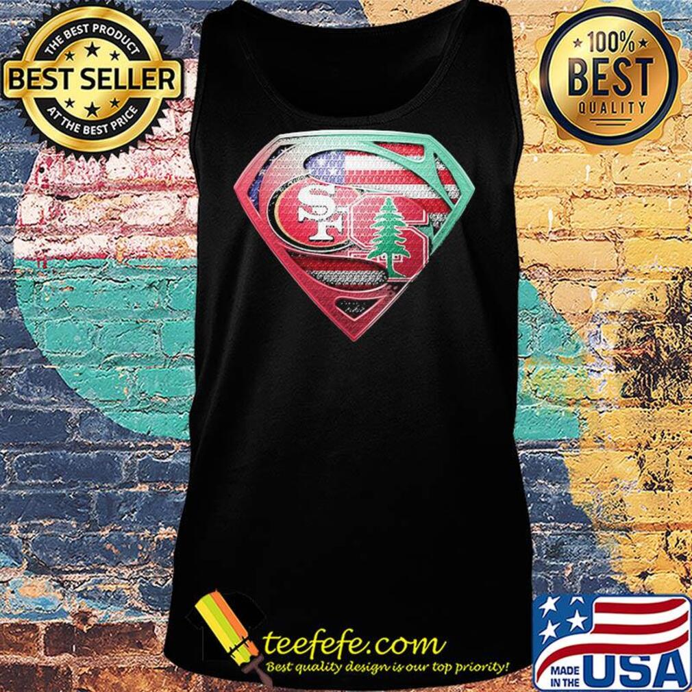 Superman san francisco 49ers vs spine american flag independence day s Tank top Superman san francisco 49ers vs spine american flag independence day s Tank top