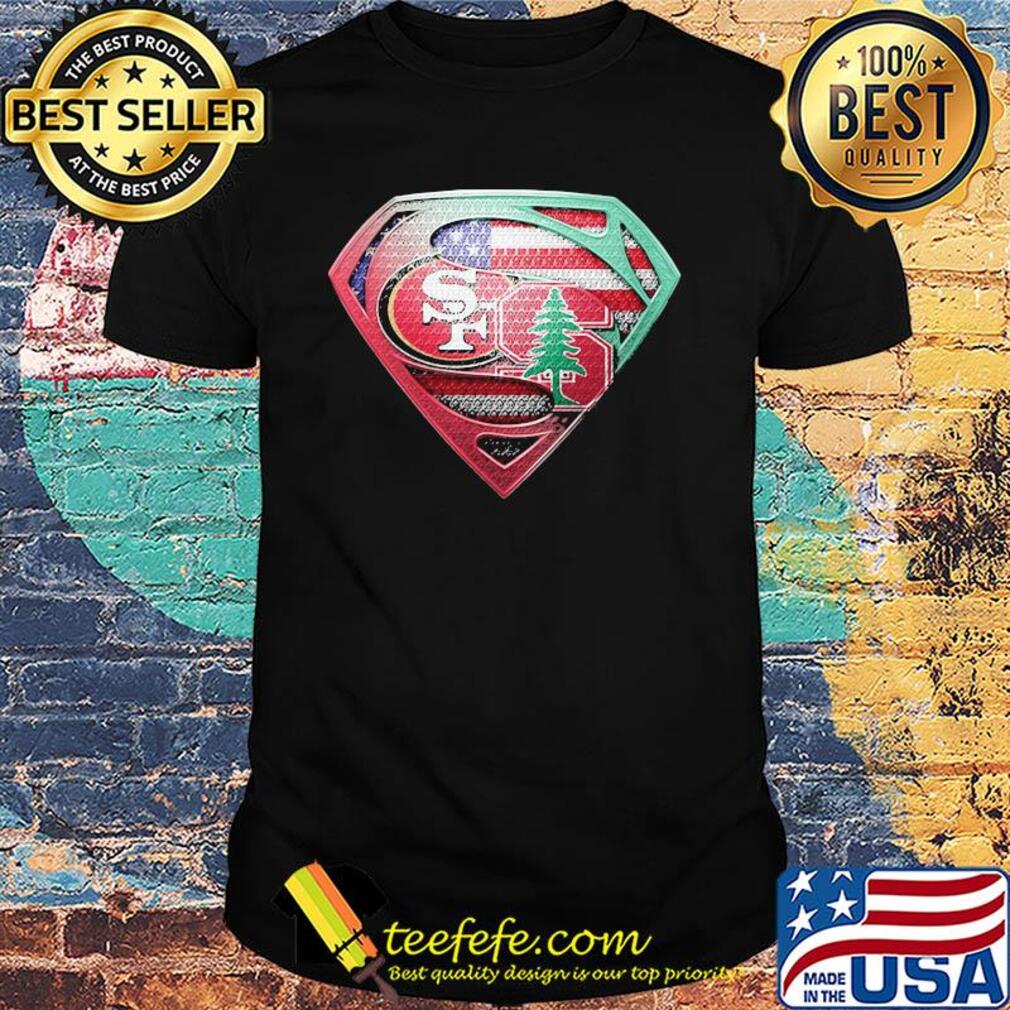 Superman san francisco 49ers vs spine american flag independence day shirt Superman san francisco 49ers vs spine american flag independence day shirt