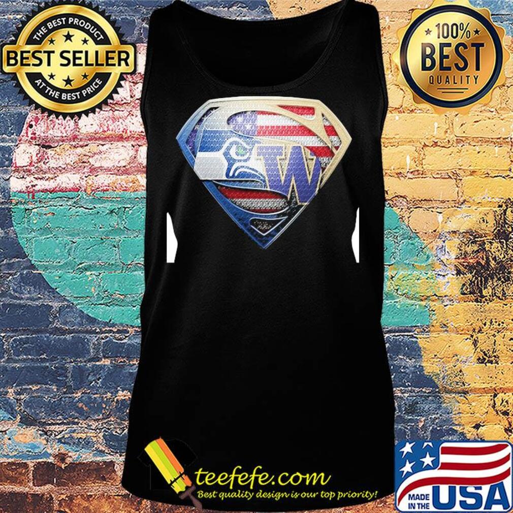 Superman seattle seahawks and washington huskies american flag independence day s Tank top Superman seattle seahawks and washington huskies american flag independence day s Tank top