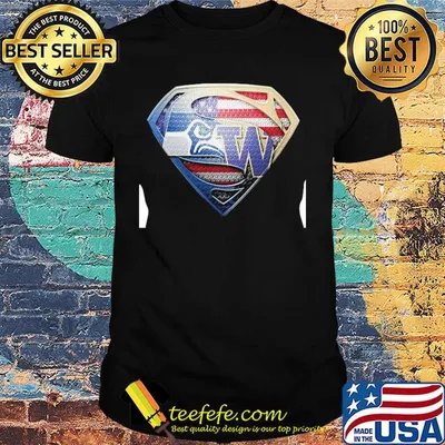 Superman seattle seahawks and washington huskies american flag independence day shirt
