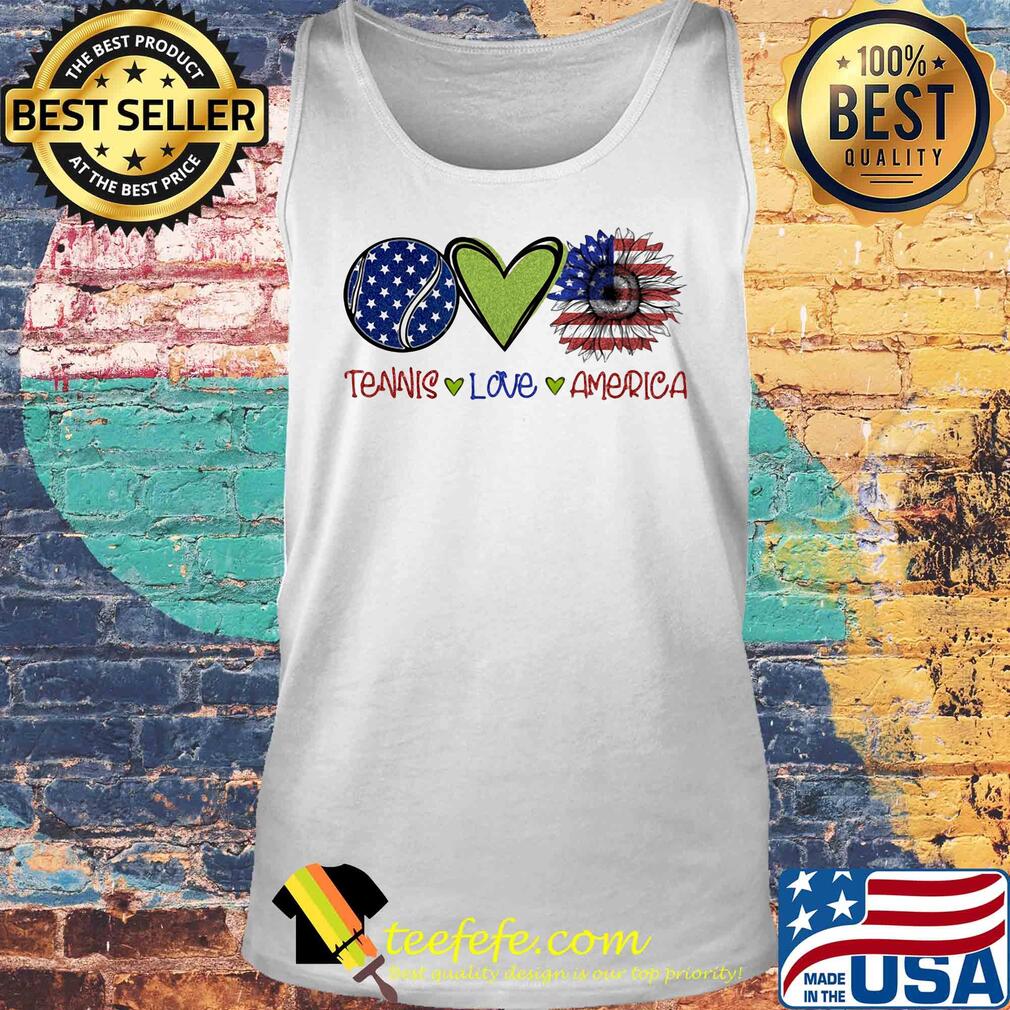 Tennis love heart sunflower American flag veteran Independence Day s Tank top Tennis love heart sunflower American flag veteran Independence Day s Tank top