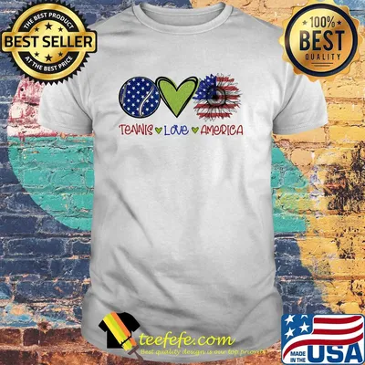 Tennis love heart sunflower American flag veteran Independence Day shirt