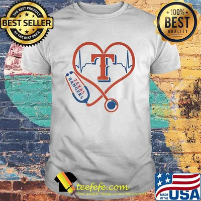 Texas rangers baseball stethoscope heart shirt