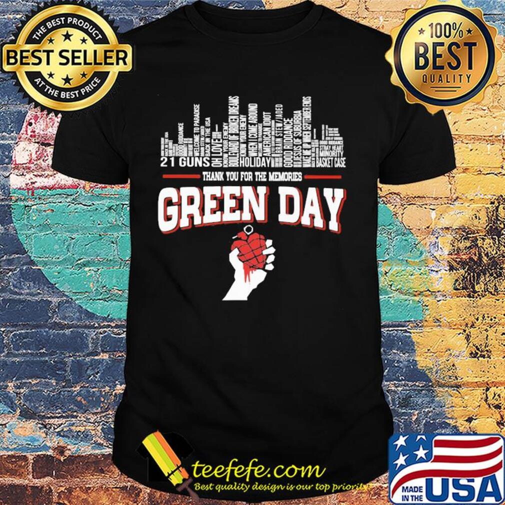Thank you for the memories green day shirt