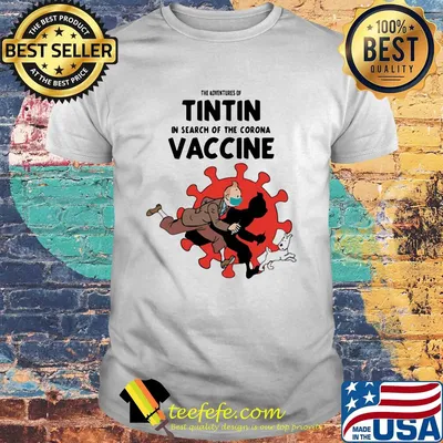 The adventures of tintin in search of the corona vaccine mask Scooter red Dog shirt