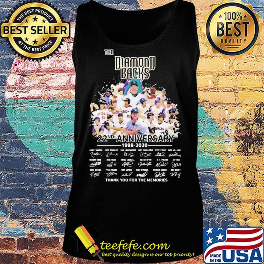 The arizona diamondbacks 22nd anniversary 1998 2020 thank you for the memories signatures s Tank top The arizona diamondbacks 22nd anniversary 1998 2020 thank you for the memories signatures s Tank top