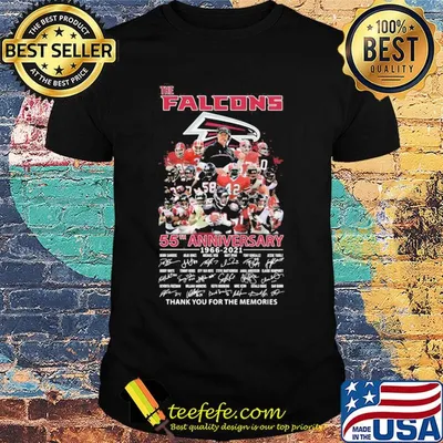 The atlanta falcons 55th anniversary 1966 2021 thank you for the memories signatures shirt