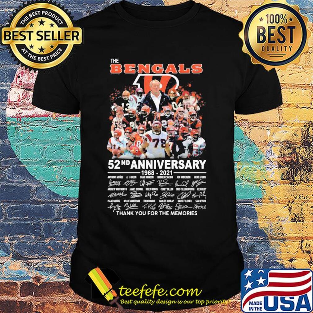 The Bengals 52nd anniversary 1968 2021 signature shirt