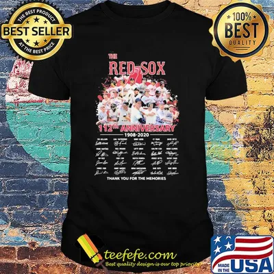 The boston red sox 112th anniversary 1908 2020 thank you for the memories signatures shirt
