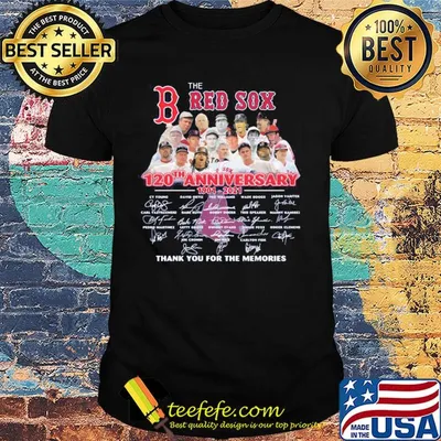 The boston red sox 120th anniversary 1901 2021 thank you for the memories signatures shirt