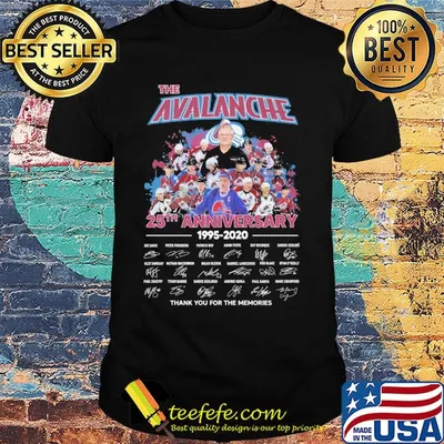 The colorado avalanche 25th anniversary 1995 2020 thank you for the memories signatures shirt