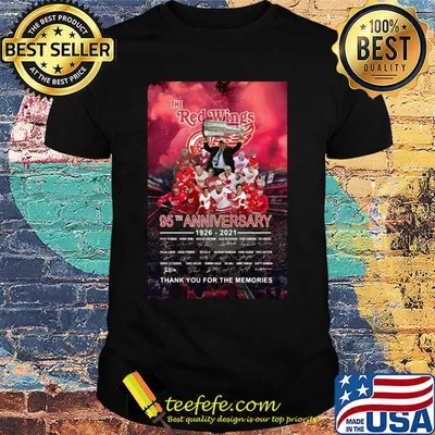 The detroit red wings 95th anniversary 1926 2021 thank you for the memories signatures shirt