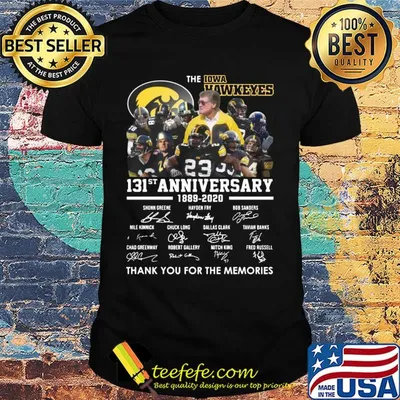 The iowa hawkeyes team 131th anniversary 1889 2020 thank you for the memories signatures shirt