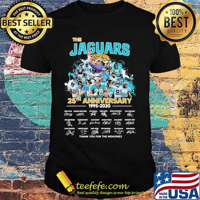 The jacksonville jaguars 25th anniversary 1995 2020 thank you for the memories signatures shirt